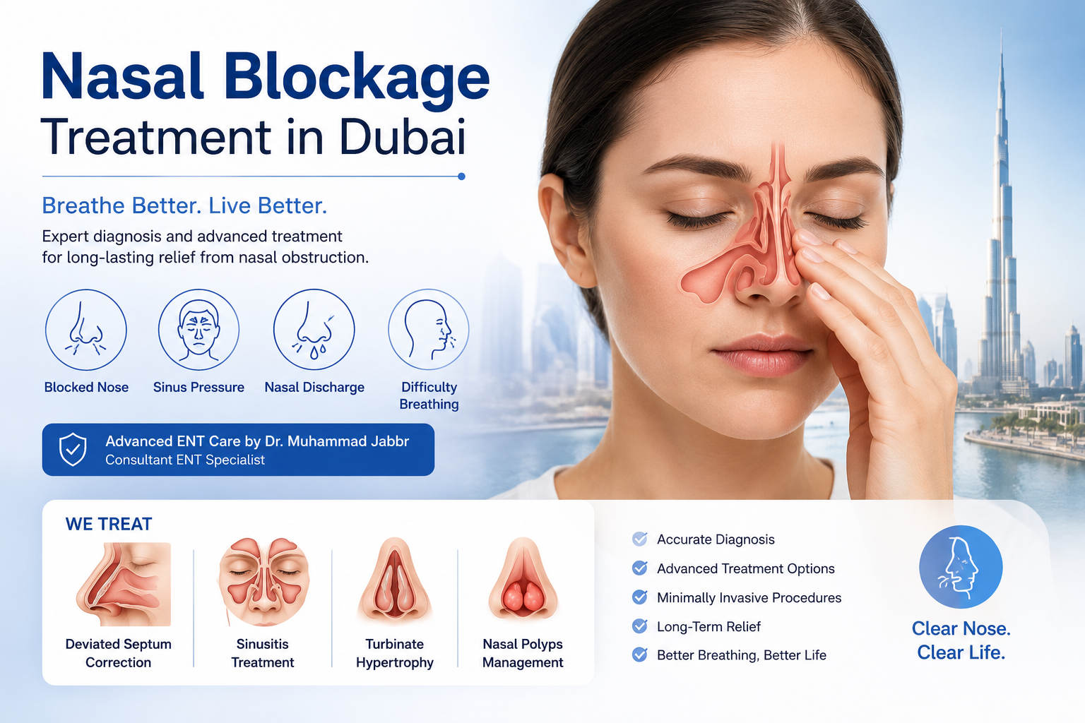 Nasal Blockage Treatment in Dubai by Dr Muhammad Jabbr