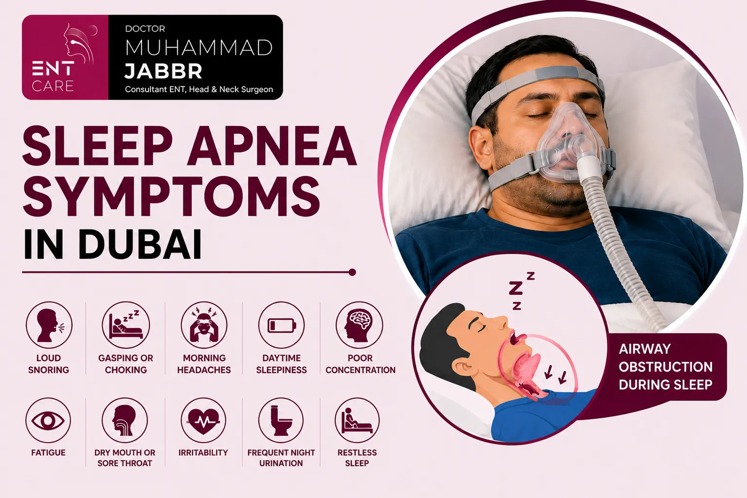 Symptoms of Sleep Apnea in Dubai by Dr Muhammad Jabbr