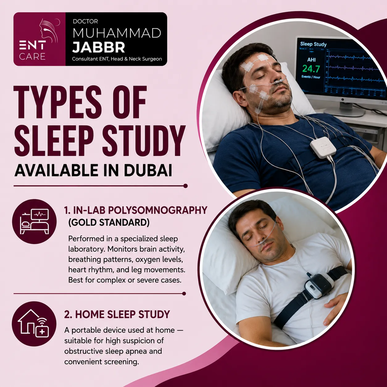 Types of sleep study available in Dubai