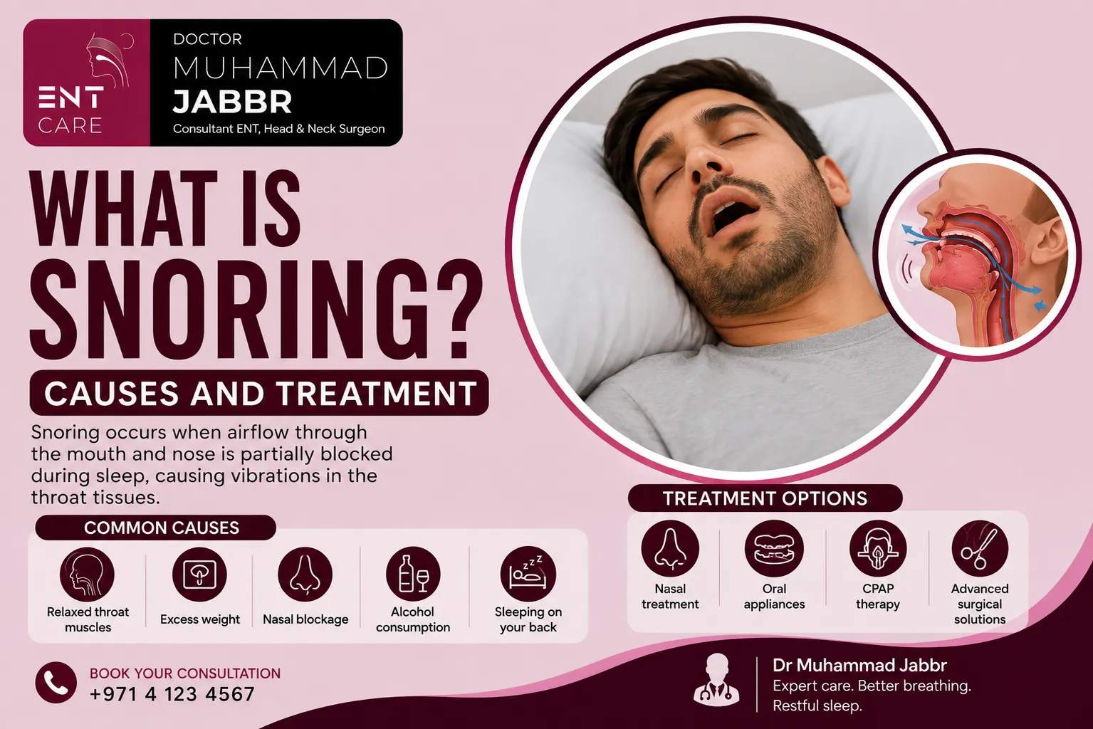 Snoring Diagnosis and Treatment in Dubai by Dr Muhammad Jabbr