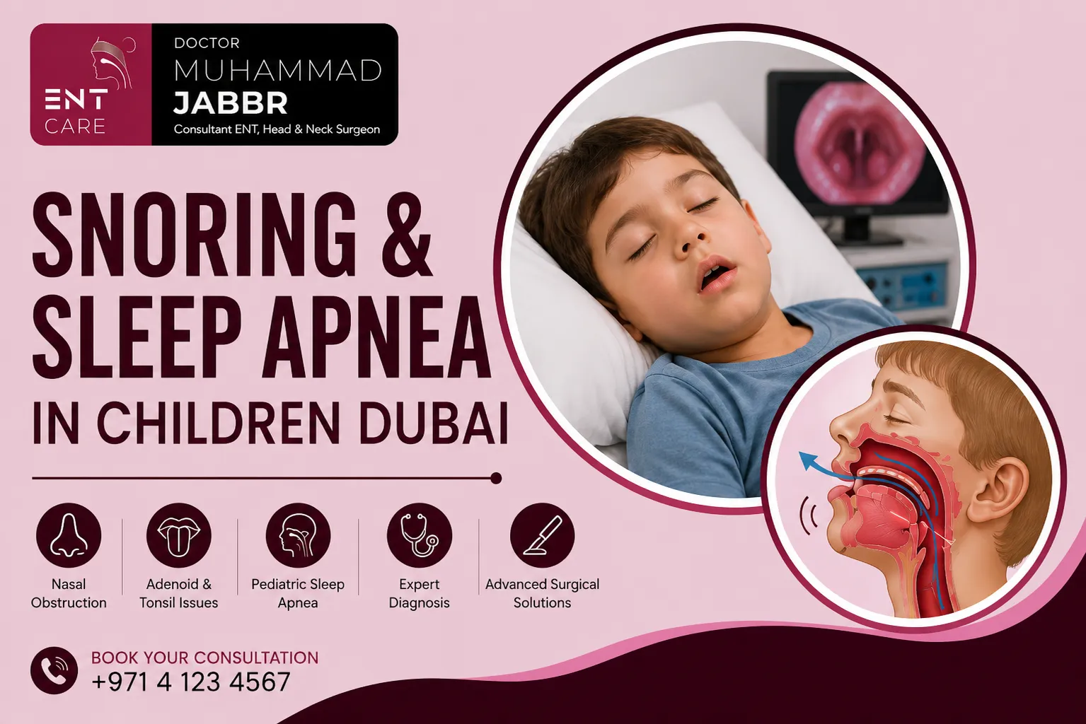 Pediatric ENT Specialist Evaluation for Snoring in Dubai